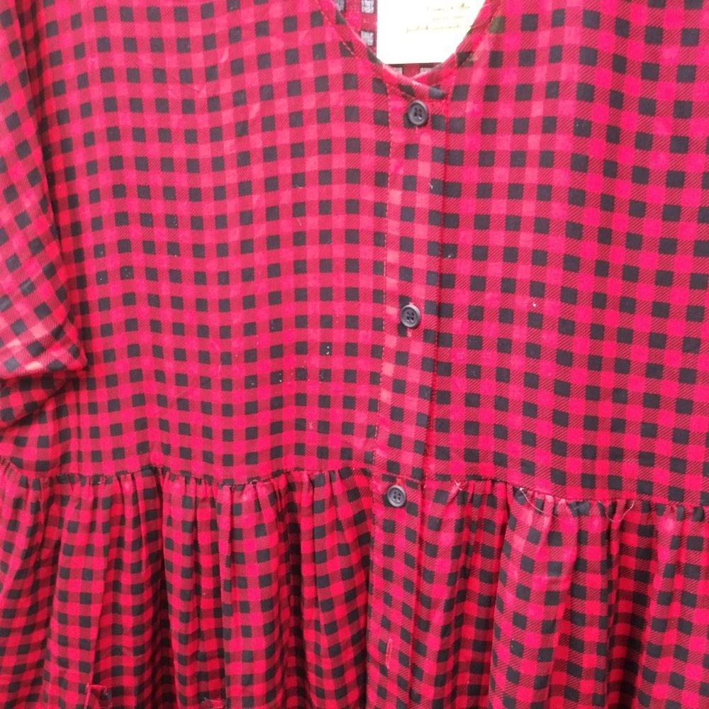 2133 Size Large Jodifl Red Plaid Tunic Top, NWT - Picture 3 of 6